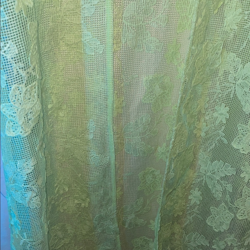 Maeve by Anthropogie 3D Lime Green Floral Lace Duster Size OS - Picture 4 of 7